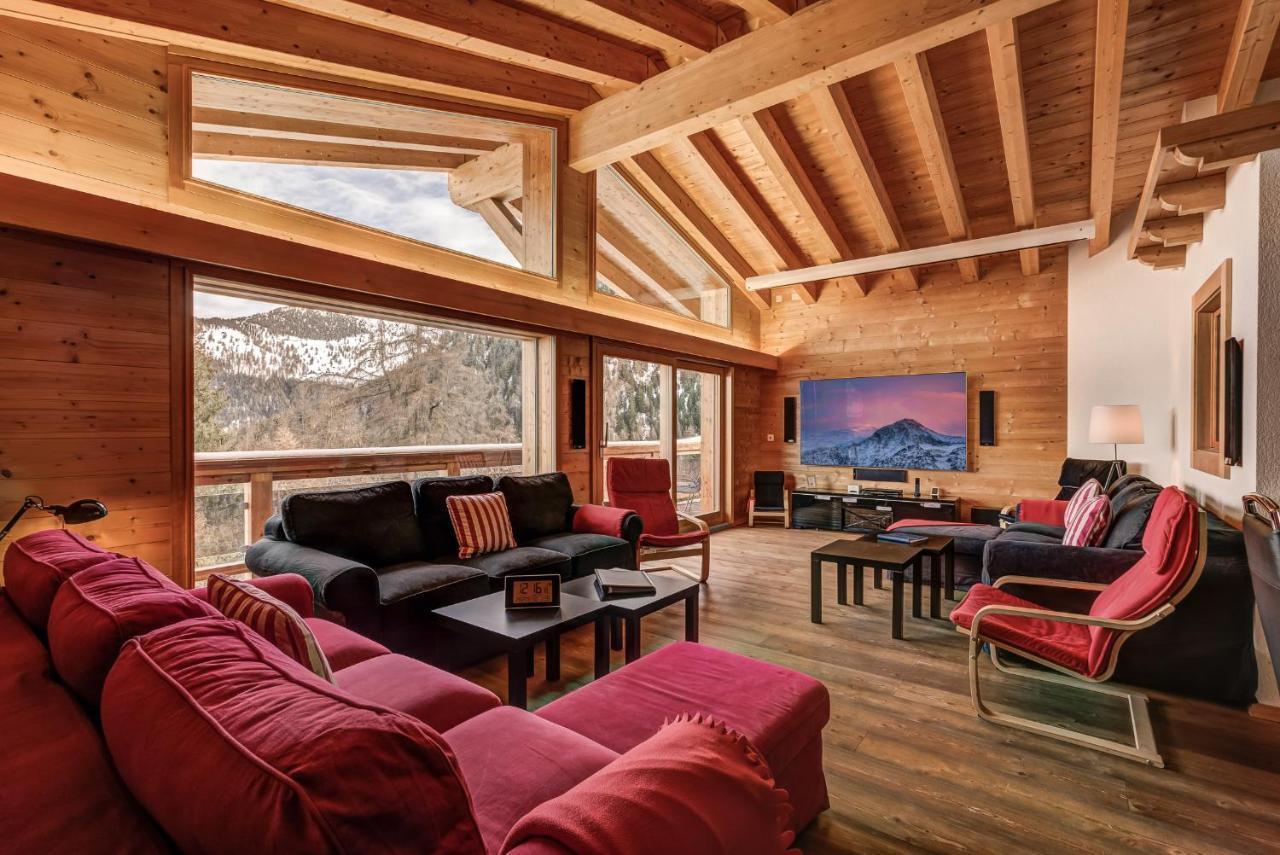 Chalet Flocon De Neige - Jacuzzi - Sauna La Tzoumaz Ngoại thất bức ảnh