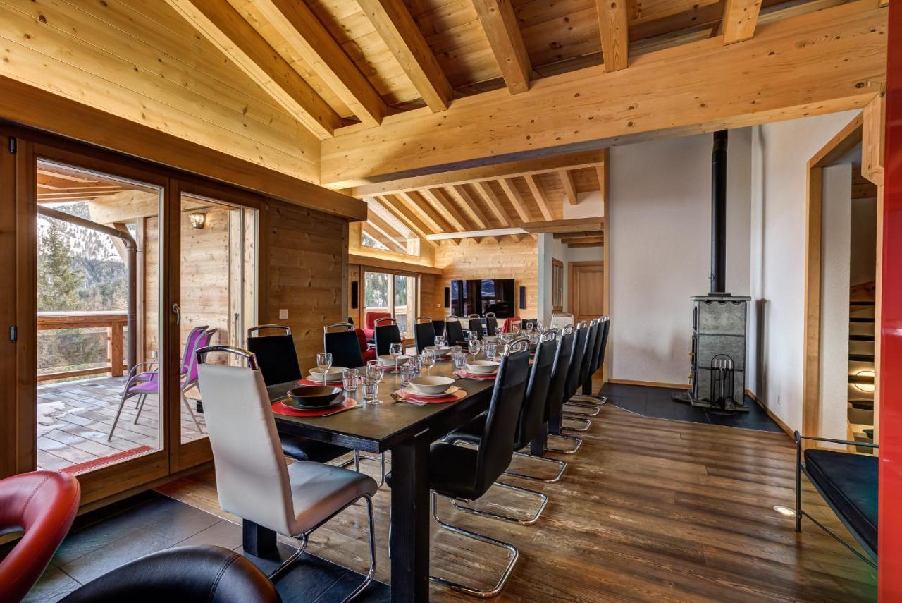 Chalet Flocon De Neige - Jacuzzi - Sauna La Tzoumaz Ngoại thất bức ảnh