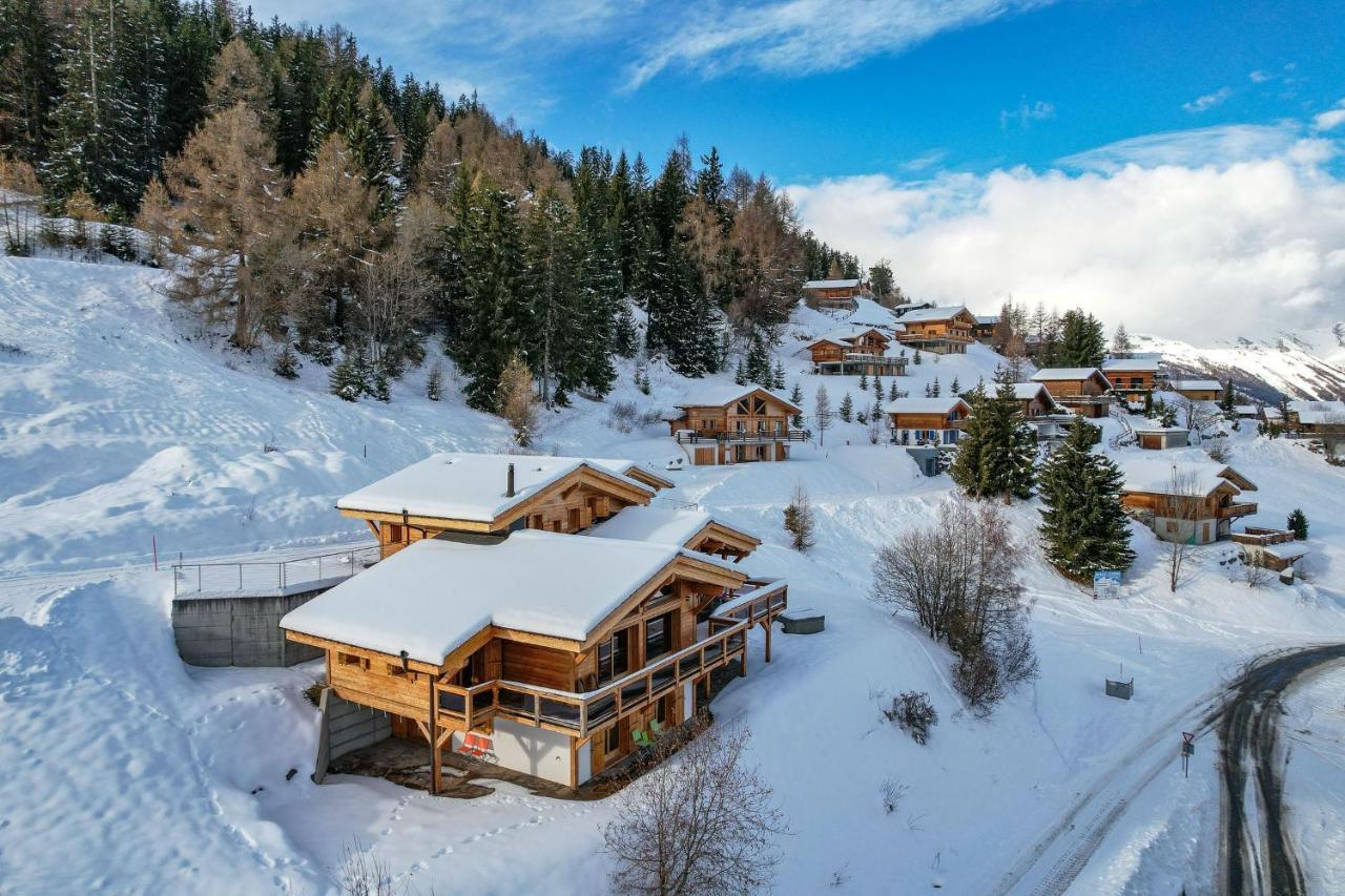 Chalet Flocon De Neige - Jacuzzi - Sauna La Tzoumaz Ngoại thất bức ảnh