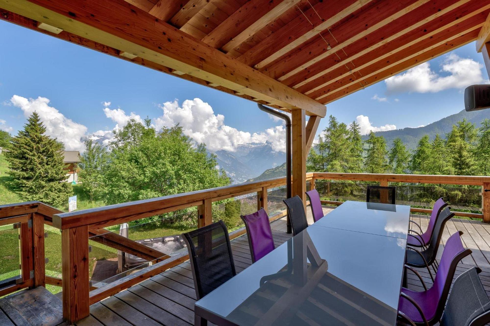 Chalet Flocon De Neige - Jacuzzi - Sauna La Tzoumaz Ngoại thất bức ảnh