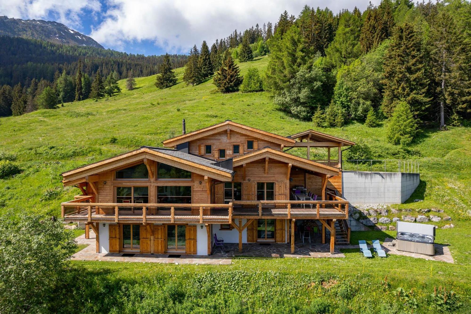 Chalet Flocon De Neige - Jacuzzi - Sauna La Tzoumaz Ngoại thất bức ảnh